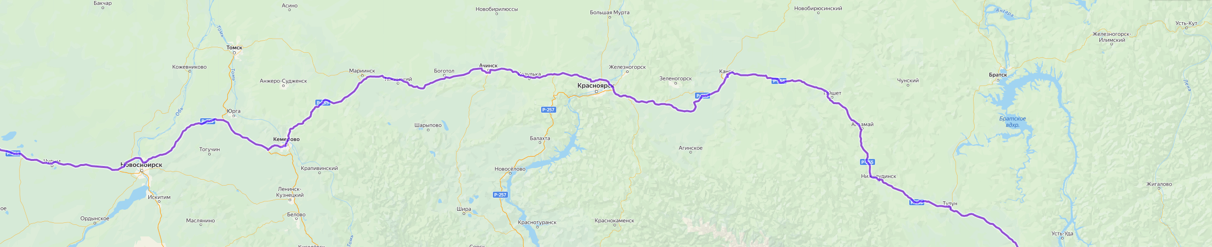 Доставка грузов из Калининской - карта транспортной логистики